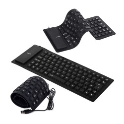 Klawiatura silikonowa gumowa na USB 86 klawiszy - bezgłośna i wodoodporna