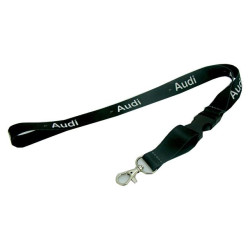 Smycz na szyję Audi do telefonu i kluczy 20mm x 52cm czarna z napisem