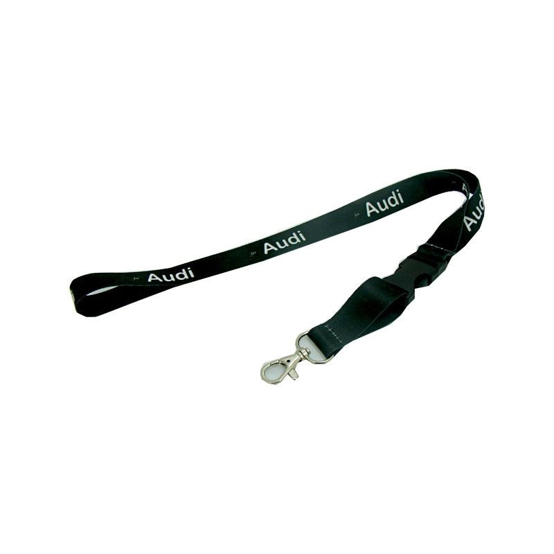 Smycz na szyję Audi do telefonu i kluczy 20mm x 52cm czarna z napisem