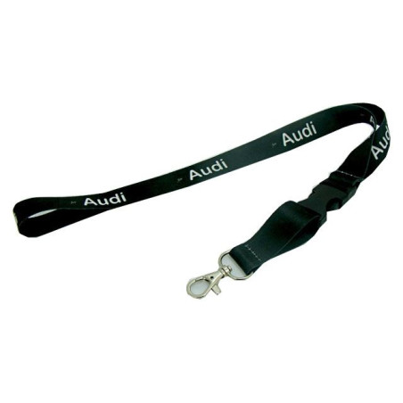 Smycz na szyję Audi do telefonu i kluczy 20mm x 52cm czarna z napisem