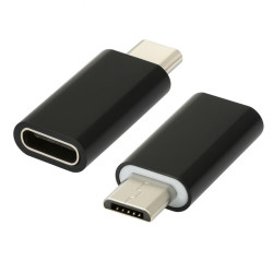 Adapter USB-C na micro USB czarny | Przejściówka