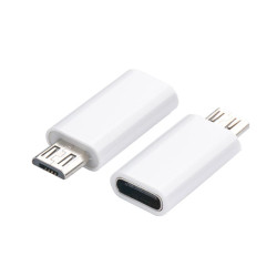 Adapter USB-C na micro USB biały | Przejściówka