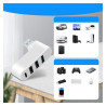 Hub USB 4 porty 3x USB A 1x USB C - biały adapter