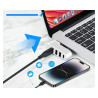 Hub USB 4 porty 3x USB A 1x USB C - biały adapter