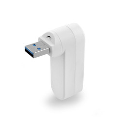 Hub USB 4 porty 3x USB A 1x USB C - biały adapter