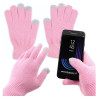 Rękawiczki zimowe dotykowe do telefonu uniwersalne różowe
