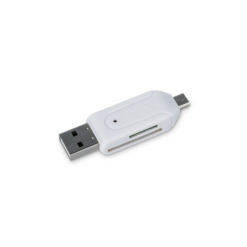 Czytnik kart pamięci SD microSD USB OTG - uniwersalny biały | Sklep online