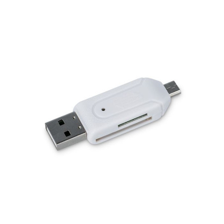 Czytnik kart pamięci SD microSD USB OTG - uniwersalny biały | Sklep online
