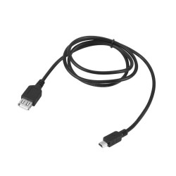 Kabel USB żeński do mini USB męski 1m szary 5pin przewód do transferu danych i ładowania