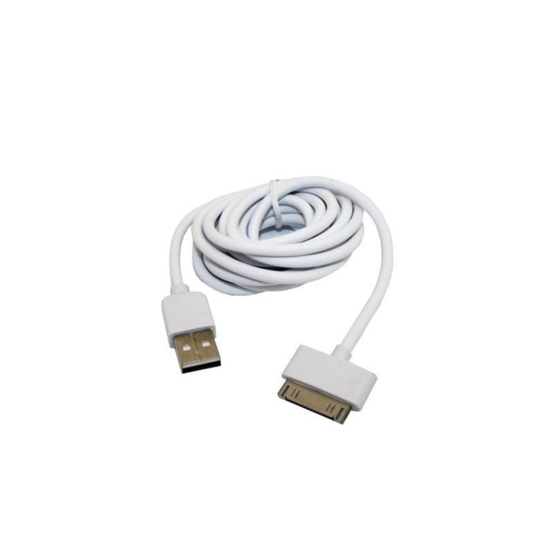 Kabel USB - 30PIN do telefonu Apple iPhone 3G 3GS 4 4S / tabletu iPad 1 2 3 / odtwarzacz iPod shuffle biały przewód 2m BOX