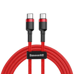 Kabel PD Powe Delivery USB-C - USB-C BASEUS 60W 20V 3A przewód do szybkiego ładowania 1m czerwony