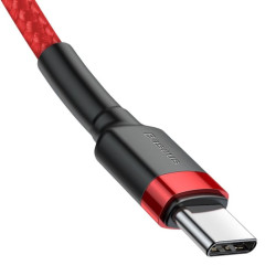 Kabel PD Powe Delivery USB-C - USB-C BASEUS 60W 20V 3A przewód do szybkiego ładowania 1m czerwony