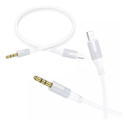 Kabel cyfrowy audio jack 3,5mm - Lightning Apple iPhone iPad przewód 1m BL19 biały