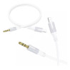 Kabel cyfrowy audio jack 3,5mm - Lightning Apple iPhone iPad przewód 1m BL19 biały