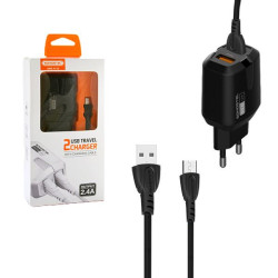 Ładowarka 2 x USB 2.4A z kablem micro USB 12W
