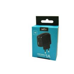 Ładowarka sieciowa USB 5V 1A SETTY czarna