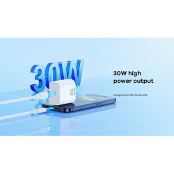 Ładowarka sieciowa do telefonu USB-C PD Power Delivery 3.0 30W + kabel USB-C biała