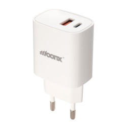 Ładowarka sieciowa USB-A + USB-C QC Quick Charge 3.0 PD Power Delivery SZYBKIE ŁADOWANIE kostka biała