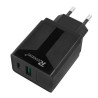 Ładowarka sieciowa USB + USB Typ C Power Delivery QC 3A 20W czarna