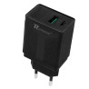 Ładowarka sieciowa USB + USB Typ C Power Delivery QC 3A 20W czarna