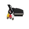 Kabel EURO SCART do 3x RCA cinch audio video 0.5 m czarny