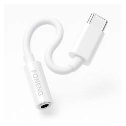 Adapter USB-C na jack 3.5mm DAC biały BM21
