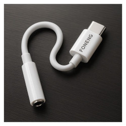 Adapter USB-C na jack 3.5mm DAC biały BM21