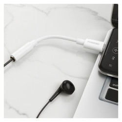 Adapter USB-C na jack 3.5mm DAC biały BM21