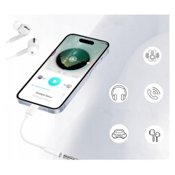 Adapter USB-C na jack 3.5mm DAC biały BM21