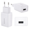 Ładowarka sieciowa USB-A 5V 2.1A 10.5W K210 biała z szybkim ładowaniem
