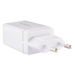 Ładowarka sieciowa USB-A 2.1A biała - szybkie ładowanie