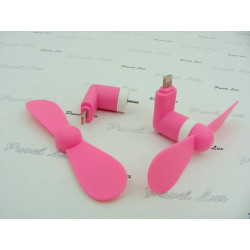 Wiatraczek wentylator USB do telefonu Apple iPhone 5 5C 5S 6 6S różowe