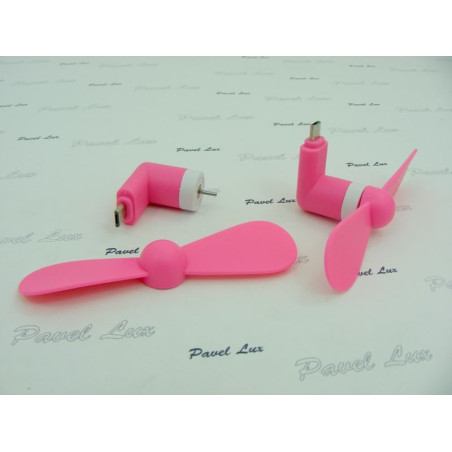Wiatraczek wentylator MICRO USB różowy