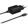Ładowarka sieciowa Samsung EP-TA800EBE 3A 9V USB-C + kabel USB-C PD Power Delivery 25W czarny przewód