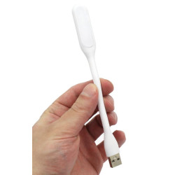 Mocna giętka Lampka silikonowa 6 LED USB do laptopa PC biała