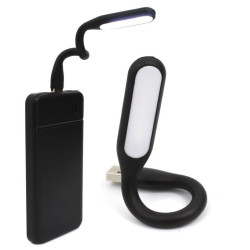 Mocna giętka Lampka silikonowa 6 LED USB do laptopa PC czarna