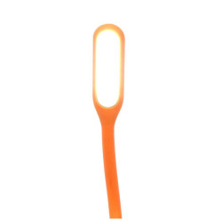 Mocna giętka Lampka silikonowa 6 LED USB do laptopa PC pomarańczowa