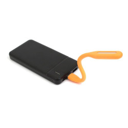 Mocna giętka Lampka silikonowa 6 LED USB do laptopa PC pomarańczowa