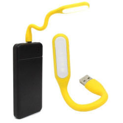 Mocna giętka Lampka silikonowa 6 LED USB do laptopa PC żółta