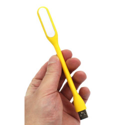Mocna giętka Lampka silikonowa 6 LED USB do laptopa PC żółta