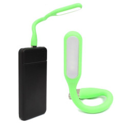 Mocna giętka Lampka silikonowa 6 LED USB do laptopa PC zielona