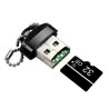 Czytnik kart pamięci Micro SD SDHC SDXC USB 2.0 CR01 - kompaktowy adapter brelok do powieszenia z łańcuszkiem
