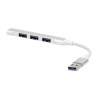 Hub USB 4 porty rozdzielacz srebrny 3.0 i 2.0 przejściówka z kablem 9 cm