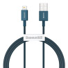Kabel USB - iPhone Lightning Baseus Superior 2,4A 1m przewód wspierający szybkie ładowanie granatowy