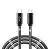 Kabel PD Power Delivery iPhone Lightning - USB-C 18W 1m przewód wspierający szybkie ładowanie z magnesami czarny