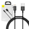 Kabel USB - iPhone Lightning Baseus Superior 2,4A 1m przewód wspierający szybkie ładowanie czarny