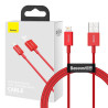 Kabel USB - iPhone Lightning Baseus Superior 2,4A 1m przewód wspierający szybkie ładowanie czerwony