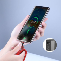 Kabel PD Powe Delivery USB-C - USB-C BASEUS 60W 20V 3A przewód do szybkiego ładowania 2m czerwony