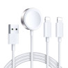 Ładowarka bezprzewodowa indukcyjna do smartwatch Apple Watch / do telefonu Apple Watch / do Apple AirPods + 2 x Lightning 3w1
