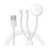 Ładowarka bezprzewodowa indukcyjna do smartwatch Apple Watch / do telefonu Apple Watch / do Apple AirPods + 2 x Lightning 3w1